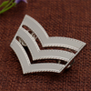 Stripe Police Sergeant Chevrons Epaulettes Chrome Lapel Pin