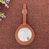 Custom Metal Luggage Bag Tag with Brown Real Leather