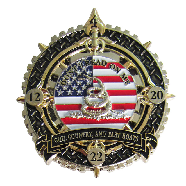 US Naval Marine Security Guard Coin with Laser Engraving