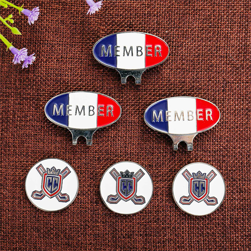 40x28mm Customized Women Man Golf hat clip with Ball Marker 