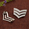 Stripe Police Sergeant Chevrons Epaulettes Chrome Lapel Pin