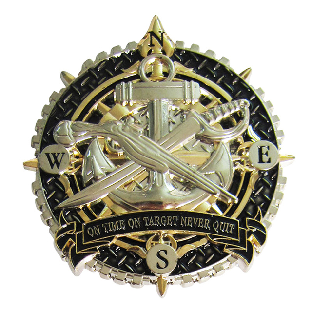 US Naval Marine Security Guard Coin with Laser Engraving