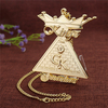 Custom Gold Knowledge/ King Guardians Metal Pendant Necklace