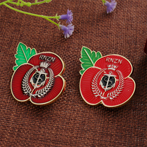 Mystery Red & Purple UK Poppy Lapel Pins for Remembrance Day