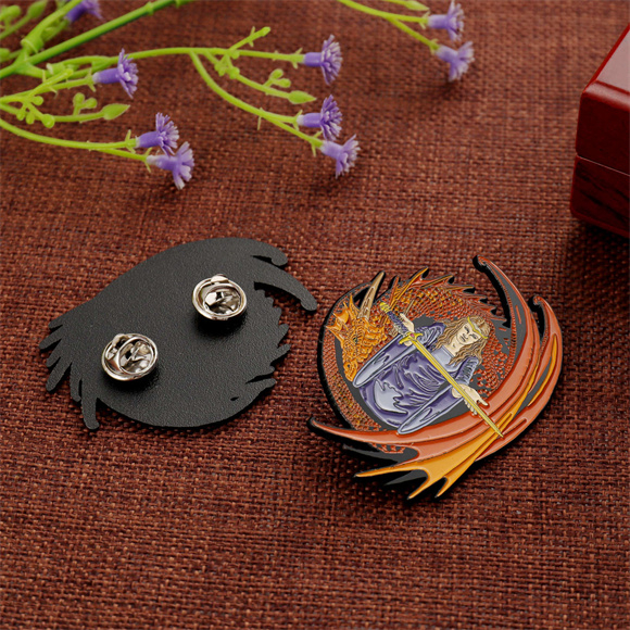 Amazon Best Custom Dragon Sword Lapel Pin with Backing Card
