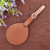 Custom Metal Luggage Bag Tag with Brown Real Leather
