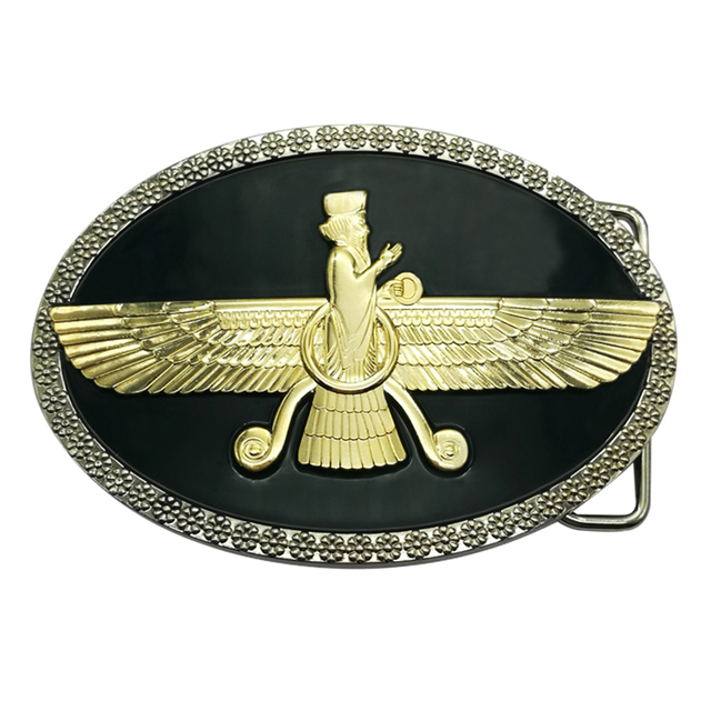 Custom Designs Big Zinc Alloy Hard/Soft Enamel Belt Buckle 