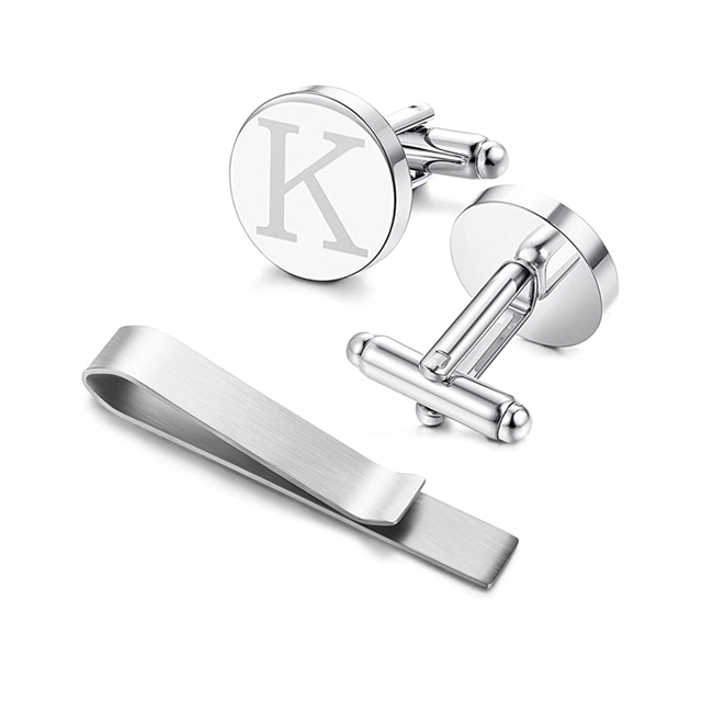 Metal Tie Bar Clip Cufflinks Sets Gifts for Mens