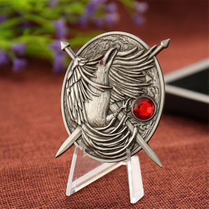 Replica Nevernight Corvere Brooch Lapel Pin with Red Gems