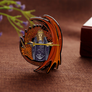 Amazon Best Custom Dragon Sword Lapel Pin with Backing Card