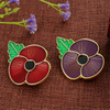Mystery Red & Purple UK Poppy Lapel Pins for Remembrance Day