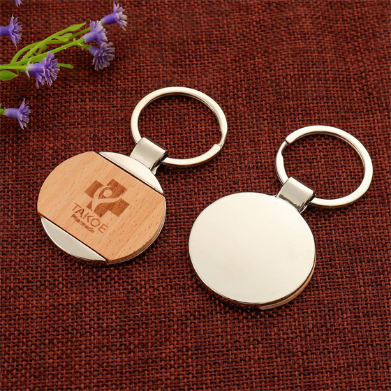 Promotional Gift Make Your Logo Wooden And Metal Keychain