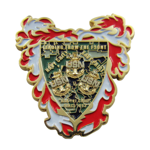 USN NSA Bahrain Task Force Desert Chiefs Gold Alloy Coin