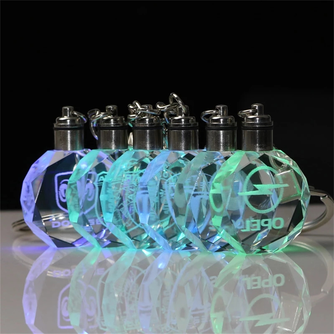 LED Glass Keychain