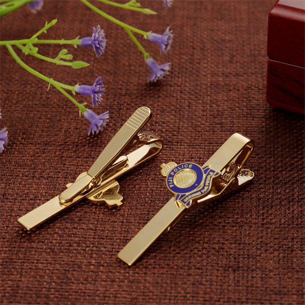 Shiny Gold FijI Police Tie Bars