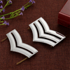 Stripe Police Sergeant Chevrons Epaulettes Chrome Lapel Pin