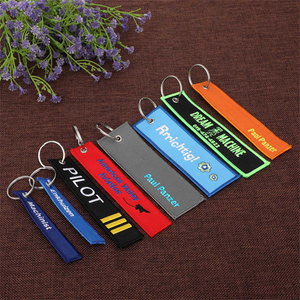 Personalized Promotion Fabric Logo Embroidery Keychain 