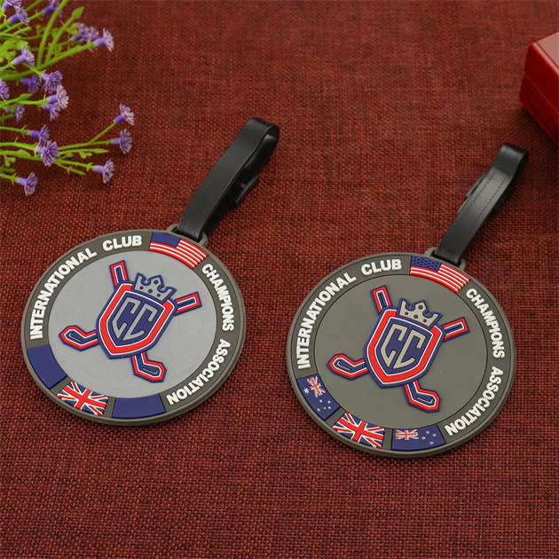 Personalized Soft PVC Luggage Bag Tag with leather strap