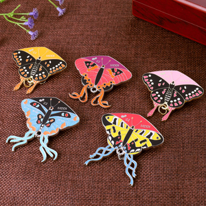 Custom Soft Enamel Butterfly Lapel Pin with Glitter & Epoxy 