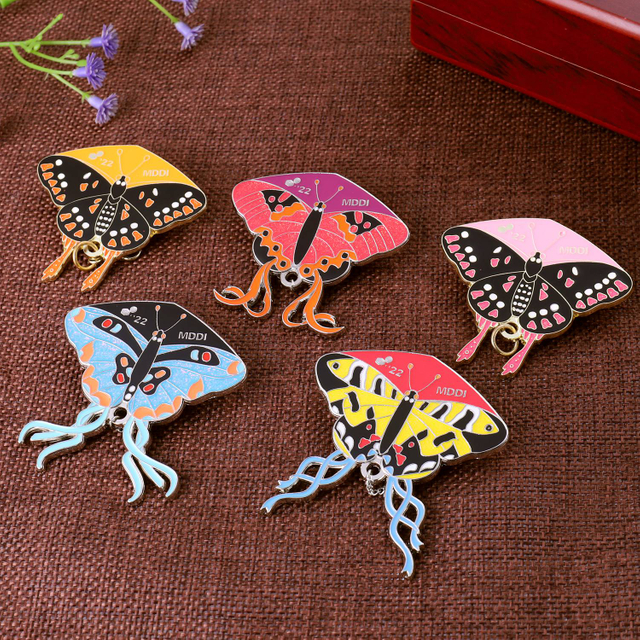 Custom Soft Enamel Butterfly Lapel Pin with Glitter & Epoxy 