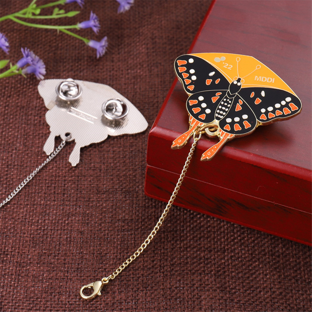 Best Selling Pink Orange Butterfly Kite Lapel Pins