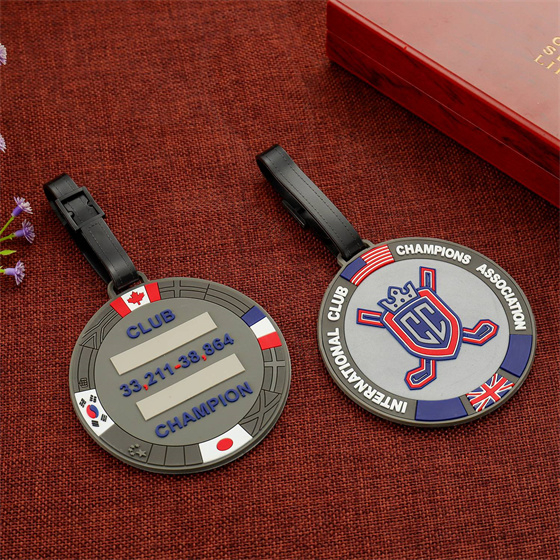 Personalized Soft PVC Luggage Bag Tag with leather strap