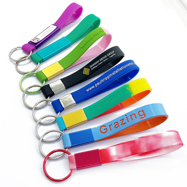 Promotion Personalised Wristband Silicone Keychain with Logo