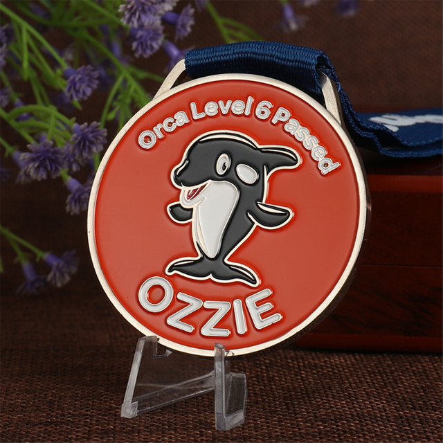 Level 1 2 3 4 5 Passed Custom Metal Silver Swimming Medal