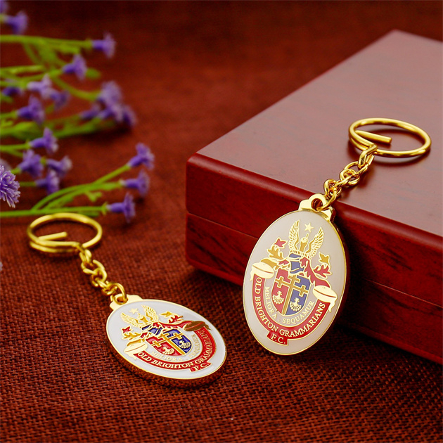 Good Quality Custom Old Brichton Grammarisns Gold Keychain