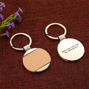 Promotional Gift Make Your Logo Wooden And Metal Keychain