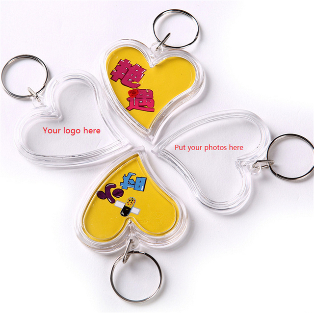  Personalized Gift Pop Clear Acrylic Blank Heart Keychain