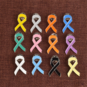  1 Inch Cancer Illness Awareness Colorful Ribbon Lapel Pin