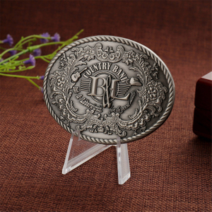 Hot Sale!Custom Antique Silver Zinc Alloy Belt Buckle 3D Model