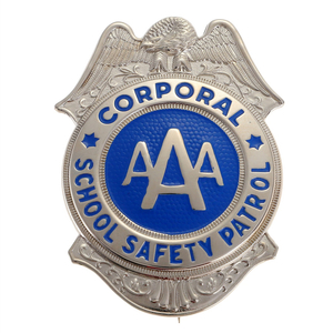  3D AAA Corporal School Safety Patrol Metal Lapel Pin Badge