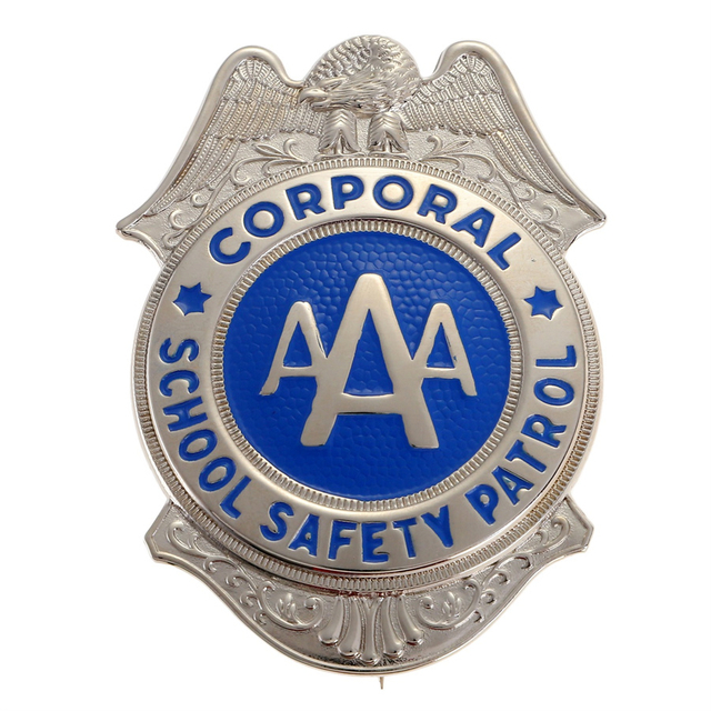  3D AAA Corporal School Safety Patrol Metal Lapel Pin Badge