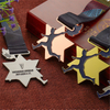 Alloy Hexagon Star Juveniles Running Torch Engraving Medal