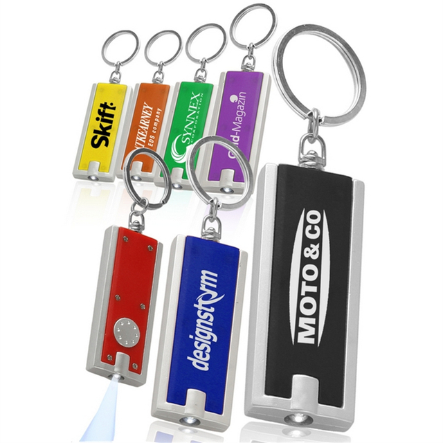 Personalized Rectangle Plastic Light LED Keychain