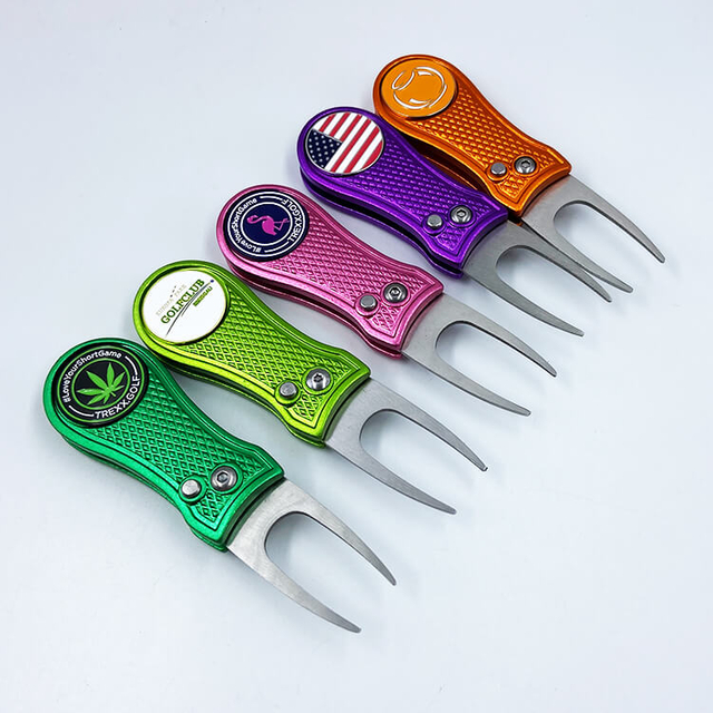 Butterfly Knife Foldable golf Divot Tool with Custom Logo