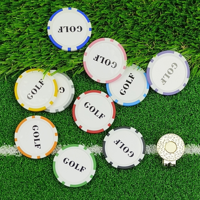 Customised Plastic ABS Golf Ball Marker Poker Chip Set 