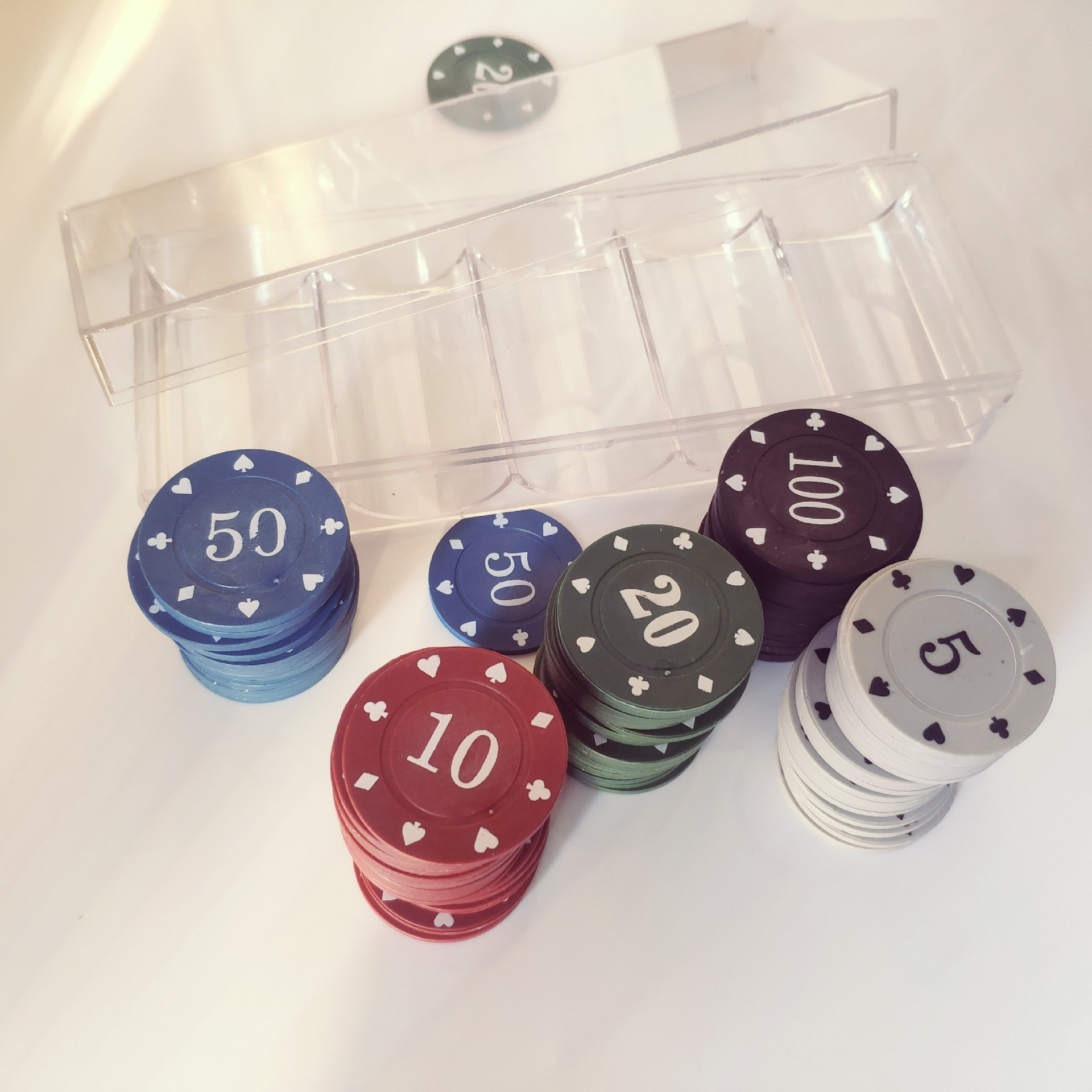 Plastic ABS Golf Ball Marker Poker Chip Set 