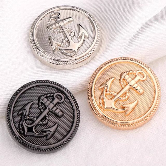 Custom British Style Navy Anchor Metal High-end Suit Button