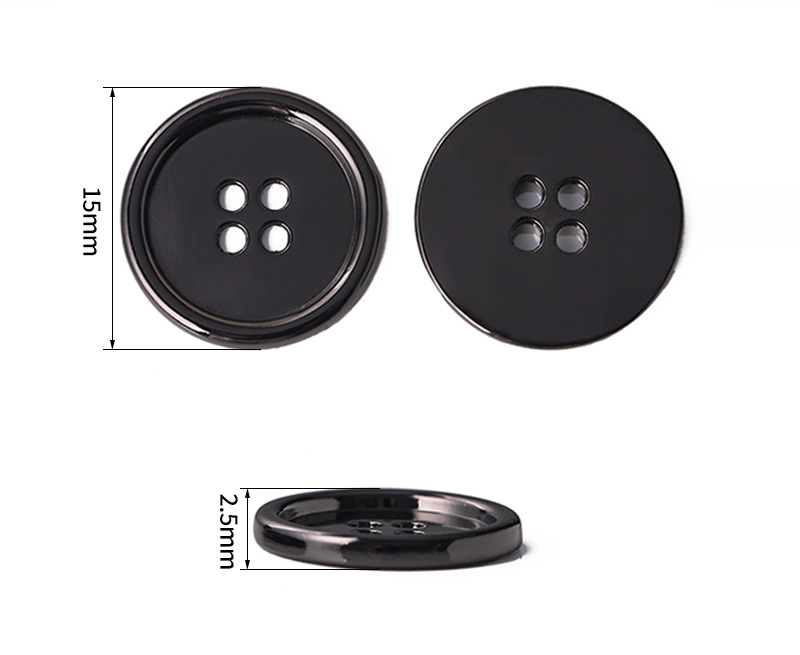 15mm Round Metallic Buttons