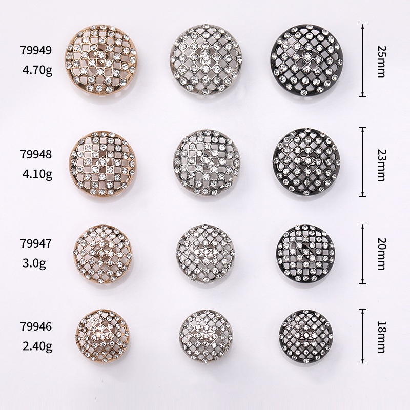 Rhinestone Metal Buttons
