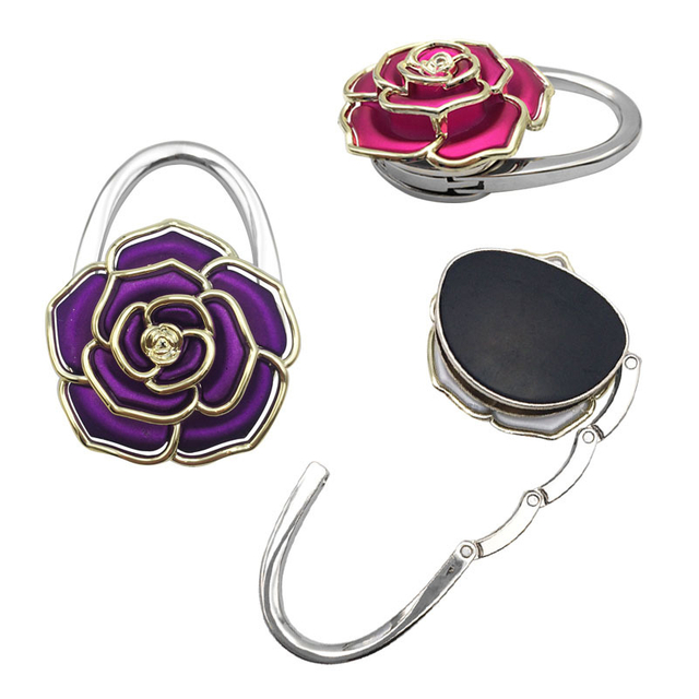 Custom Made Fashion Rose Flowers Women Snap Bag Hanger