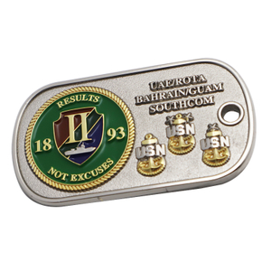 Custom made USN UAE Bahrain Guam Military Dog Tag Coin