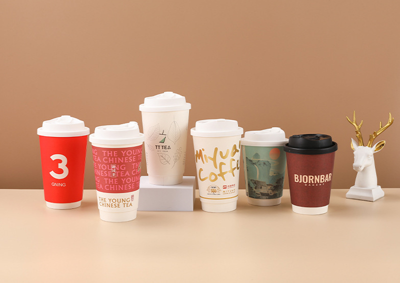 Disposable Coffee Tea Paper Cup with Lid