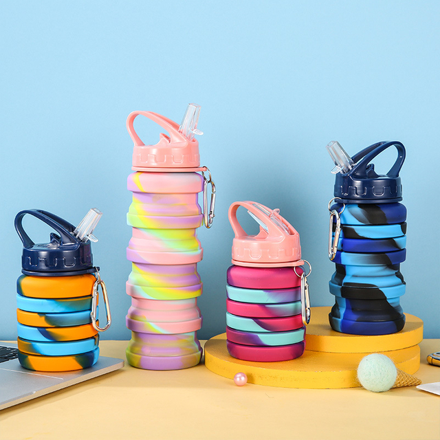 Silicone Foldable Drink Gym Travel Tumbler Cup Custom Logo 