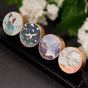Custom Round Gift Metal Car Air Fresher with Plastic Clip