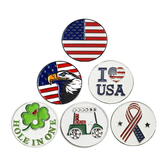 2024 Best Custom Magnetic mini gold Silver Golf Ball Markers