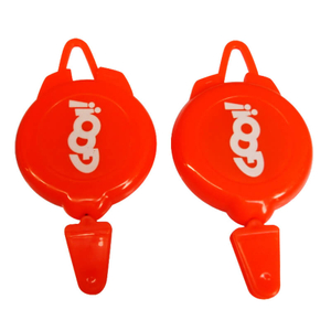 68*47mm Retractable Red Plastic Badge Reel with Custom Logo
